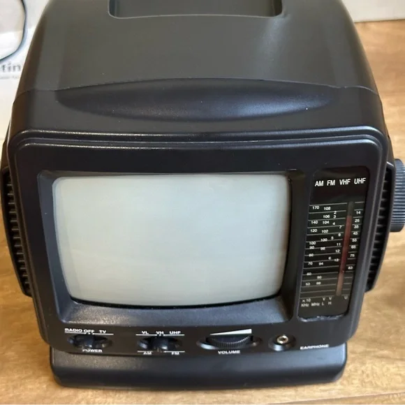 Portable Black TV Radio Combo